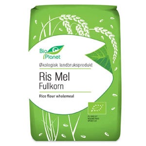 1 kilo økologisk ris mel fullkorns