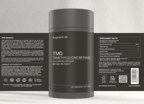 TMG - 500 mg - 120 kaps. - Trimethylglycine, 98% - Augment Life - Bilde 2